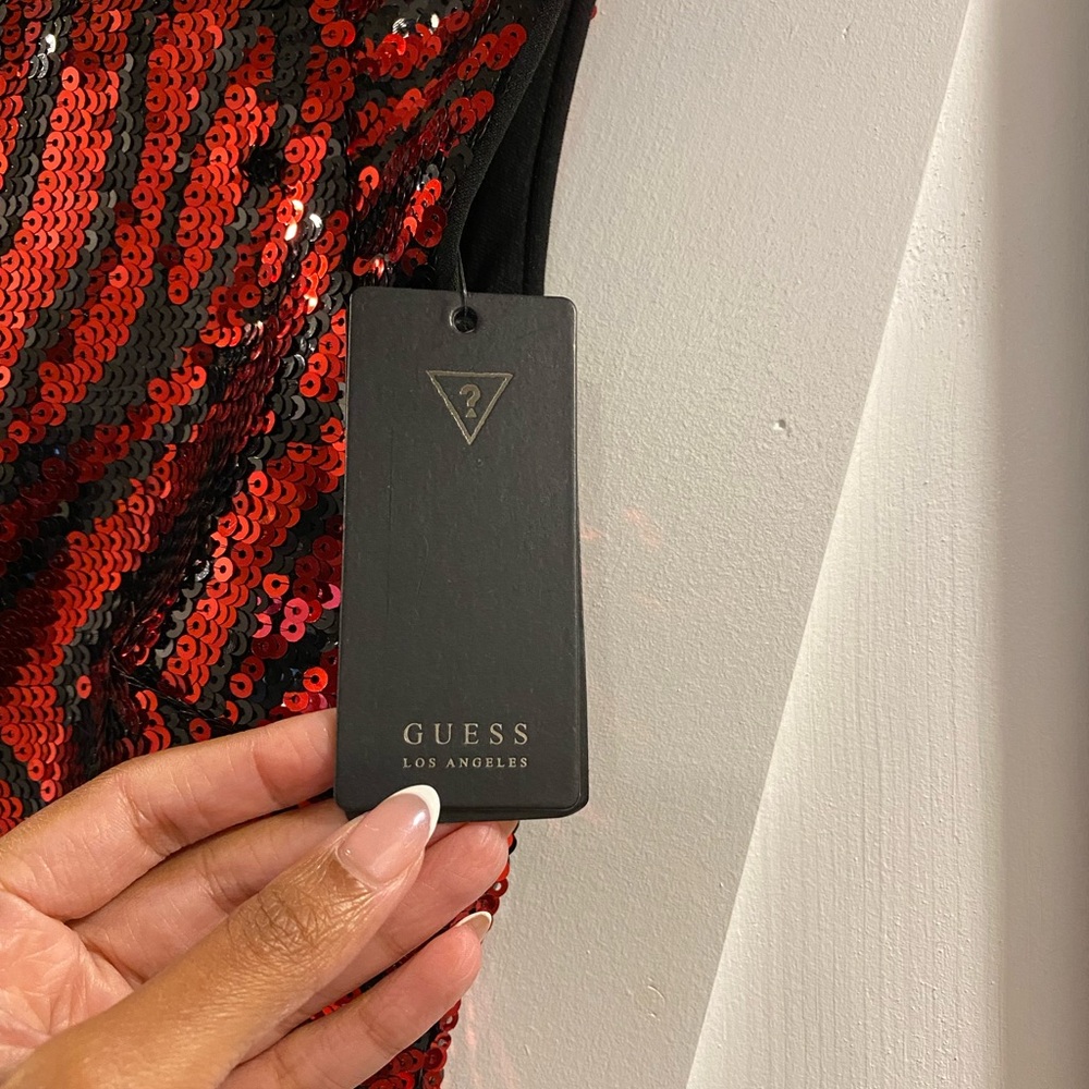 GUESS, Y2K Red Sequin Dress NWT, size 2 - Picture 4 of 5
